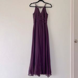 David’s Bridal Wonder by Jenny Packham plum purple bridesmaid maxi dress size 0P